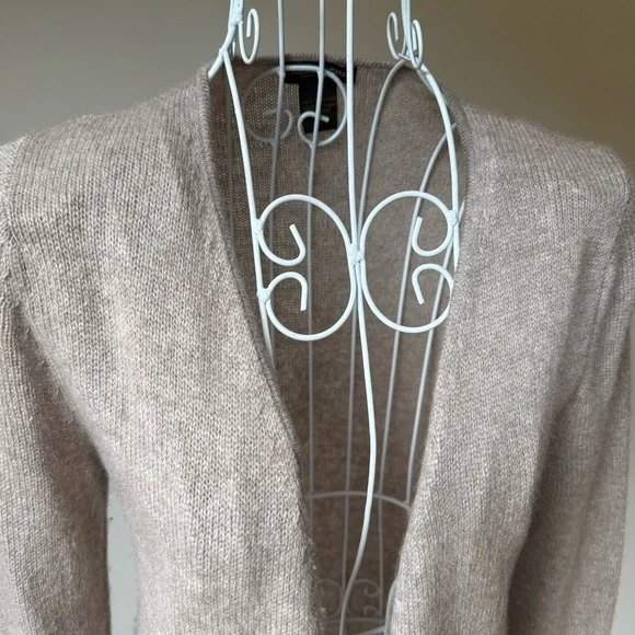 Philosophy Dane Lewis 100% Cashmere Cardigan S Taupe Open Front Soft Cozy - Picture 2 of 8